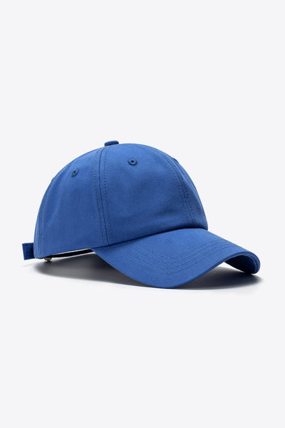 Blue solid Sports Lovers Baseball Cap, flat lay, 100% cotton, imported.