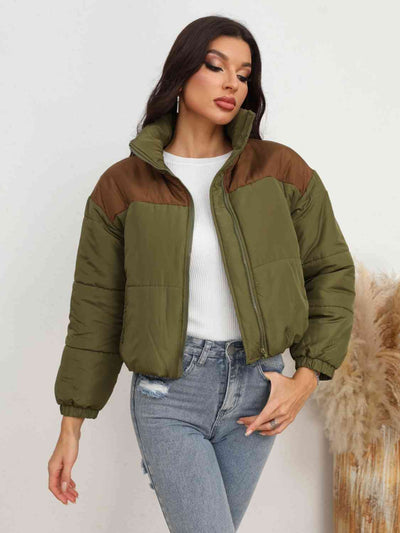 Two-Tone Zip-Up Puffer JacketFeatures: Basic style
Thickness: Normal
Material composition: 100% polyester
Care instructions: Machine wash cold. Tumble dry low.
Imported
Product measurements:
S: Outerwear-Tone Zip-