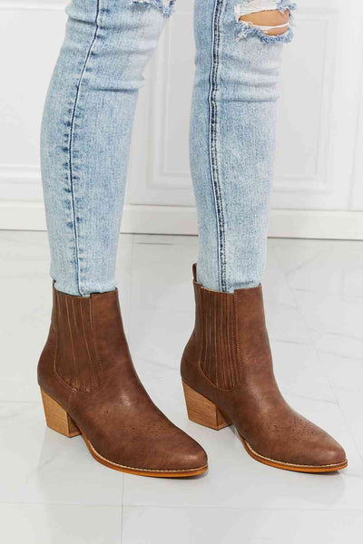 MMShoes Love the Journey Stacked Heel Chelsea Boot in ChestnutThese boots are a balancing act between cowboy boots and Chelsea boots, featuring details of each style. They have a high-top and a stacked heel, as well as an elevaAccessoriesJourney Stacked Heel Chelsea Boot