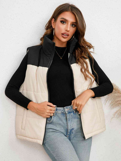 Two-Tone Zip-Up VestFeatures: Basic style
Sheer: Opaque
Stretch: No stretch
Material composition: 100% polyester
Care instructions: Dry clean only.
Imported
Product measurements:
S: froApparel & Accessories-Tone Zip-