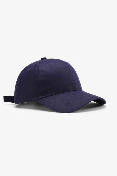 Plain Adjustable Cotton Baseball CapType: Baseball cap
Pattern type: Solid
Material: 100% cotton
Imported
Product measurements:
Height: 4.7 inBrim: 2.75 inCircumference: adjustableAccessoriesPlain Adjustable Cotton Baseball Cap