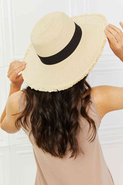 Fame Time For The Sun Straw HatA simple straw hat with a fringe rim detailing that will protect you face from the sun and keep you stylish! This hat feature a black ribbon detail and adjustable stAccessoriesSun Straw Hat