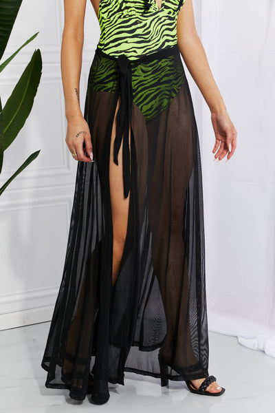 Marina West Swim Beach Is My Runway Mesh Wrap Maxi Cover-Up SkirtMake a fashion statement with this cover-up this summer. The long length and sheer design bring the drama and the wrap feature makes it easy to wear. Tie it on when Runway Mesh Wrap Maxi Cover-